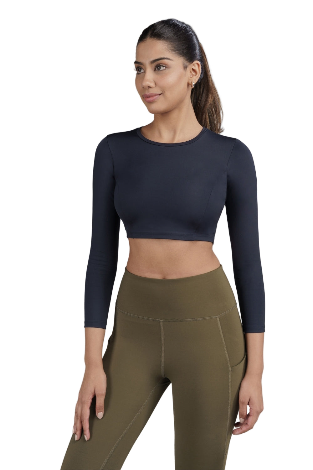 Cropped Active Tee (Midnight Navy)