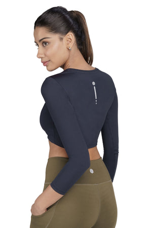 Cropped Active Tee (Midnight Navy)