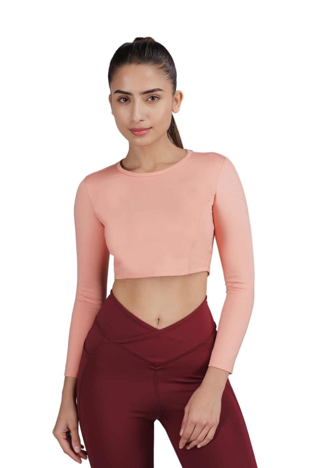 Cropped Active Tee (Peach)