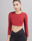 Cropped Active Tee (Red Rush)
