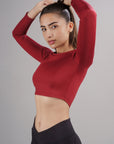 Cropped Active Tee (Red Rush)