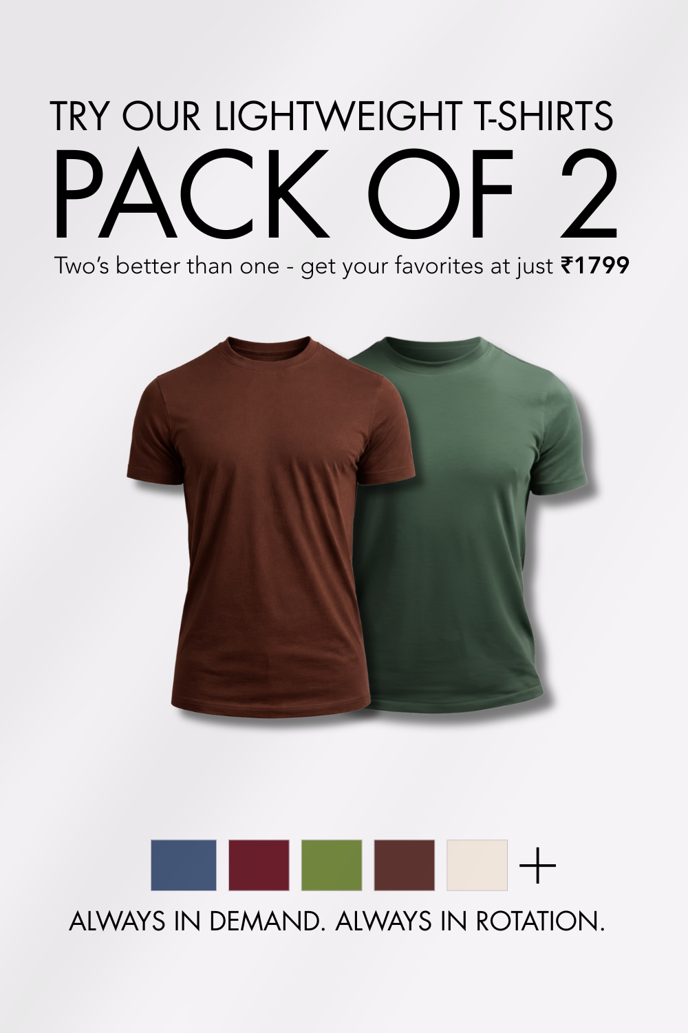 Carbon Lightweight T-Shirt - Pack of 2