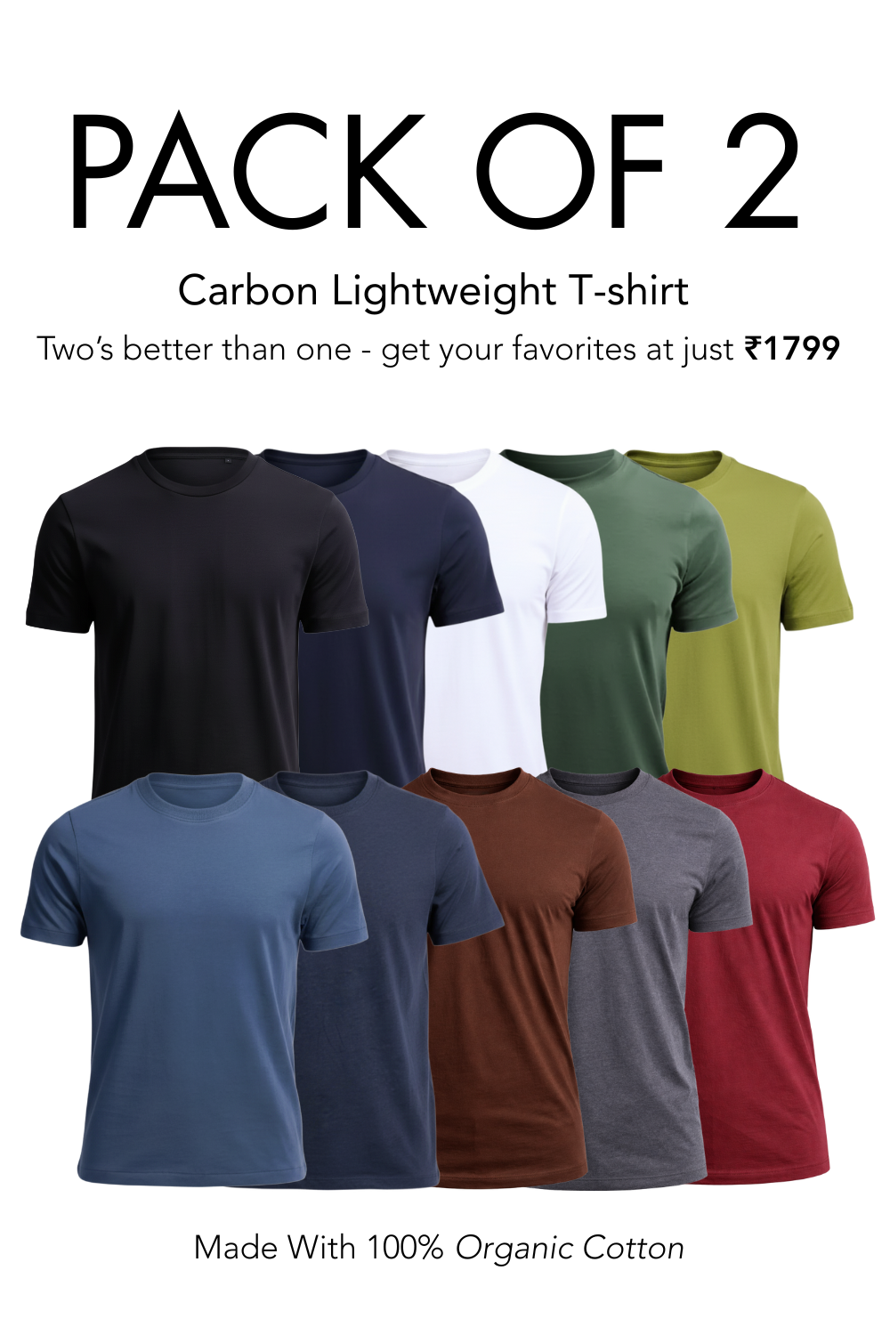 Carbon Lightweight T-Shirt - Pack of 2