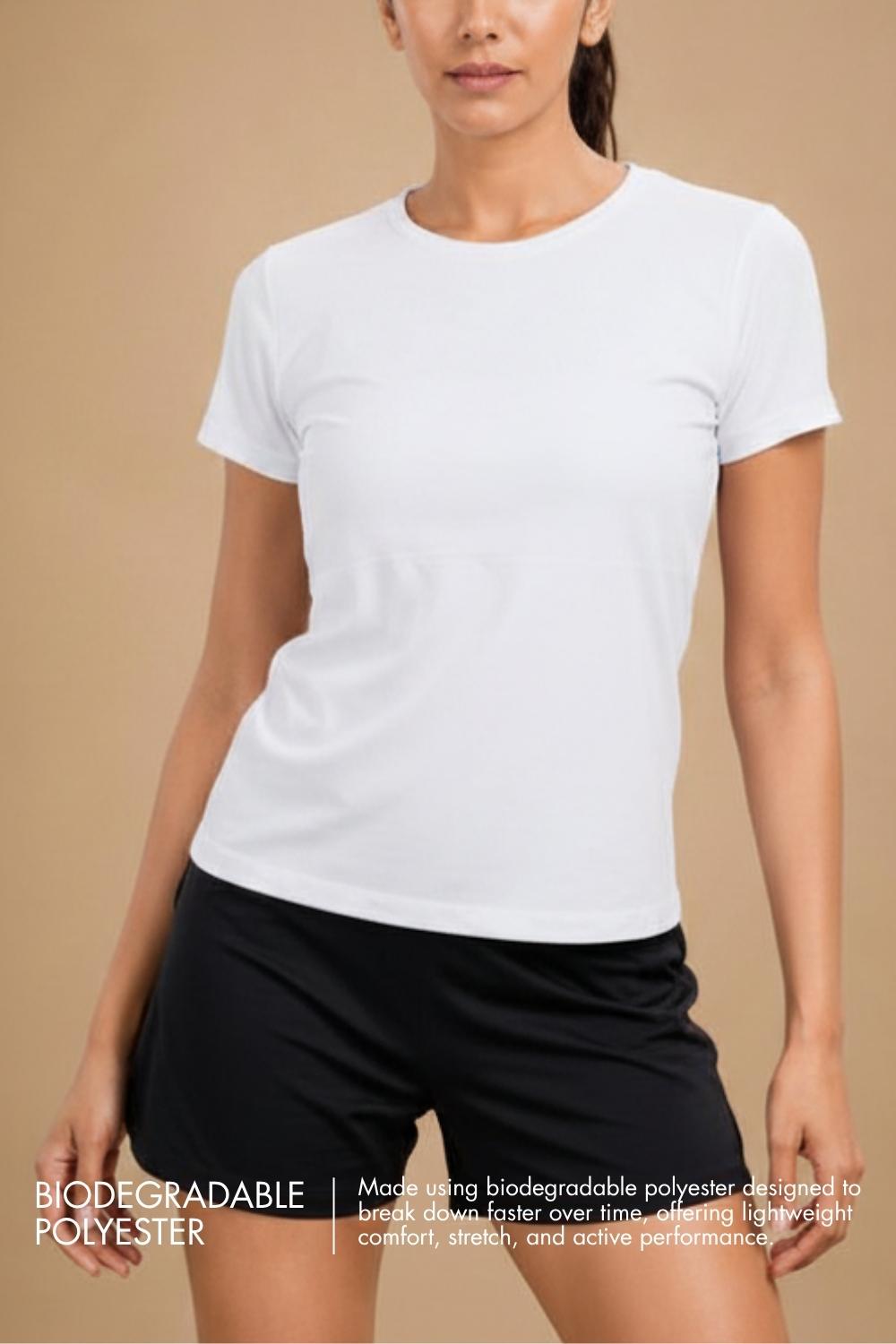 Bio Active Tee – EcoCiclo™ Biodegradable Polyester (Chalk)