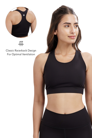 Racerback Active Bra (Carbon Black)