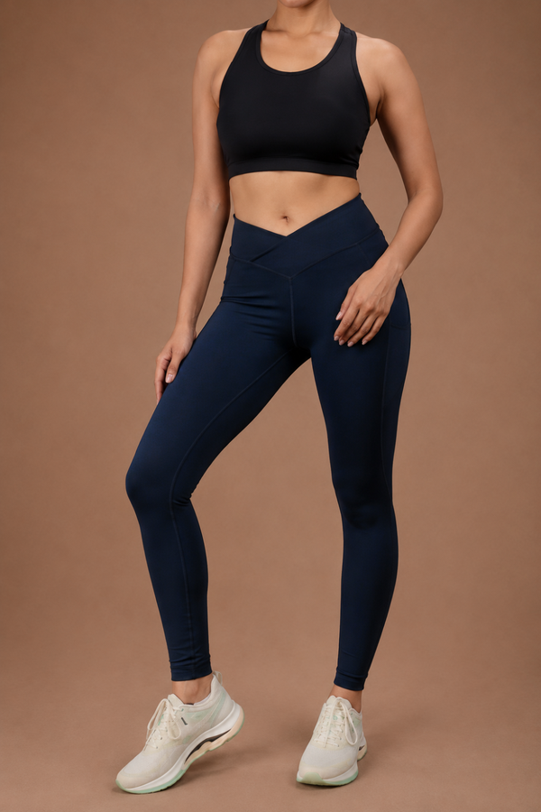 Carbon Crossband Legging (Midnight Navy)