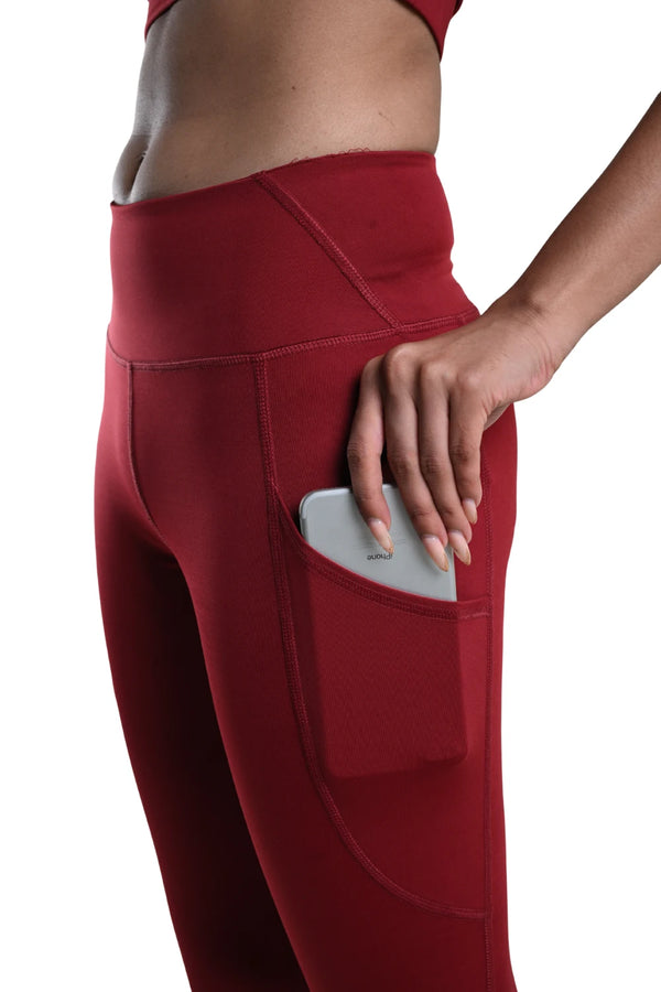Carbon Sculpt Legging (2 Pockets) (Red Rush)