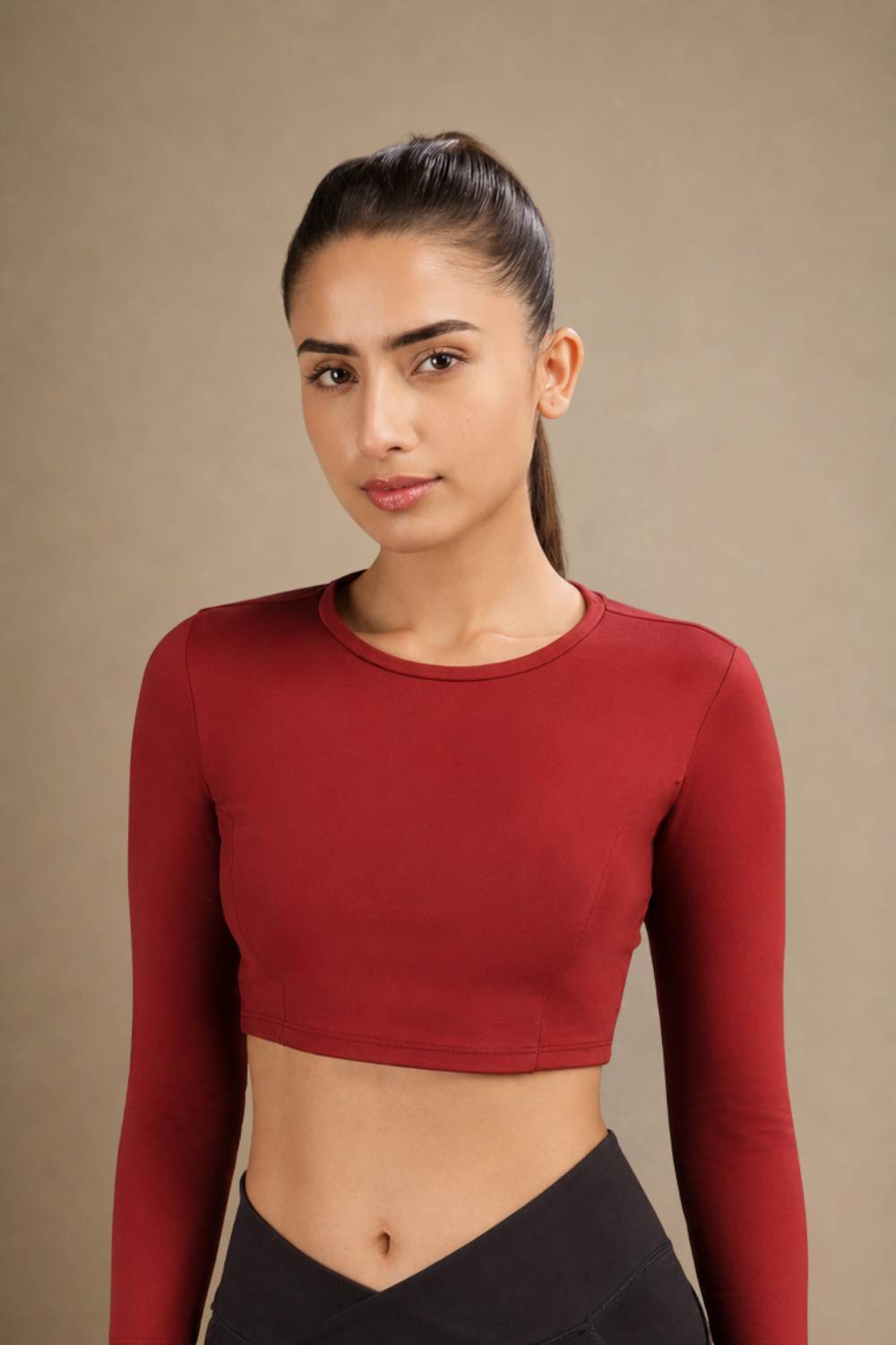 Cropped Active Tee (Red Rush)