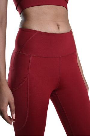 Carbon Sculpt Legging (2 Pockets) (Red Rush)