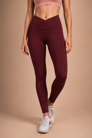 Carbon Crossband Legging (Sangria)