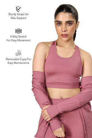 Racerback Active Bra (Mellow Mauve)