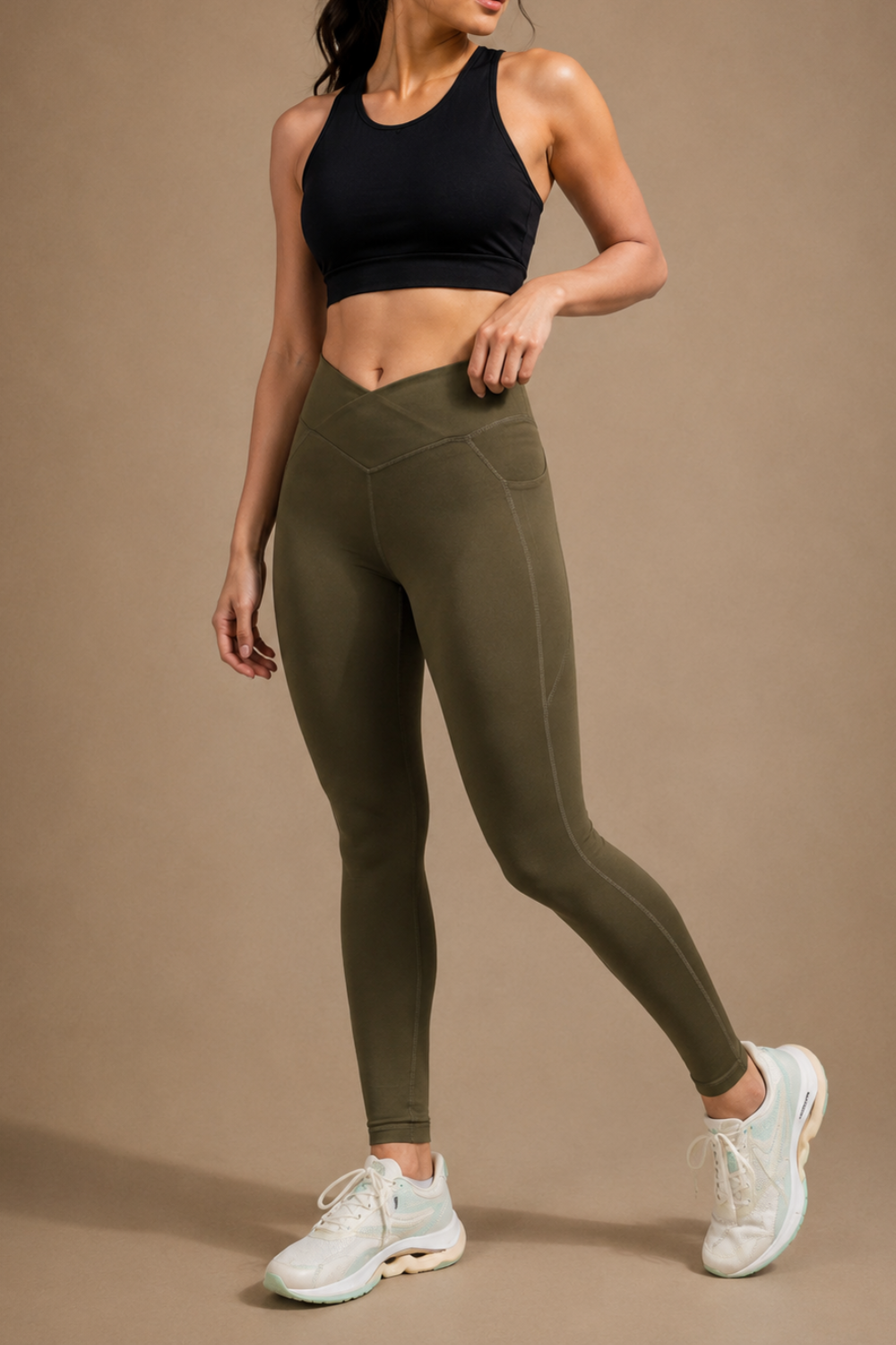 Carbon Crossband Legging (Sage Green)