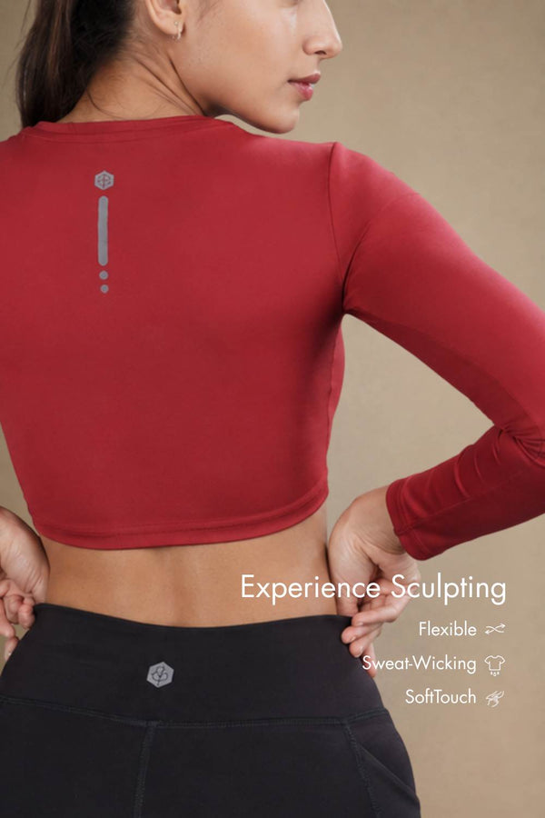 Cropped Active Tee (Red Rush)