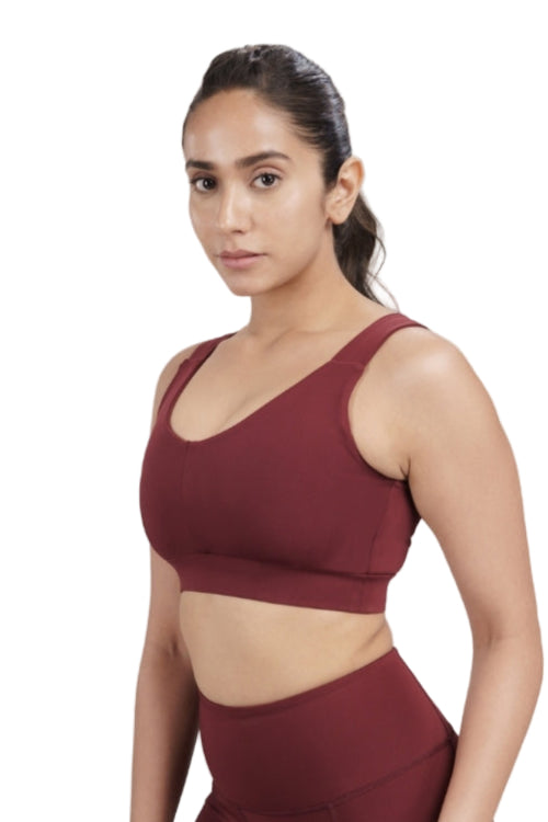 U-Neck Active Bra (Sangria)