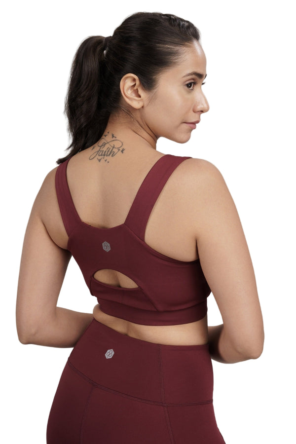 U-Neck Active Bra (Sangria)