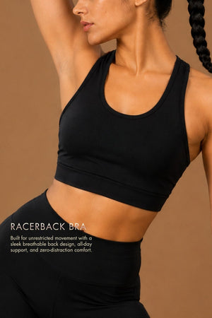 Racerback Active Bra (Carbon Black)