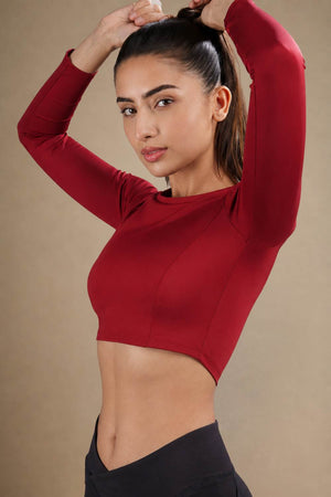 Cropped Active Tee (Red Rush)