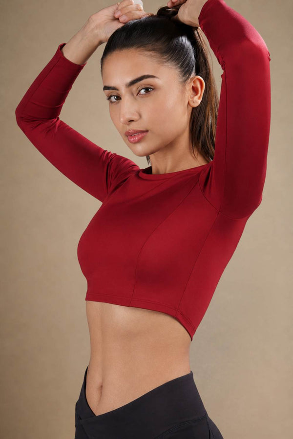 Cropped Active Tee (Red Rush)