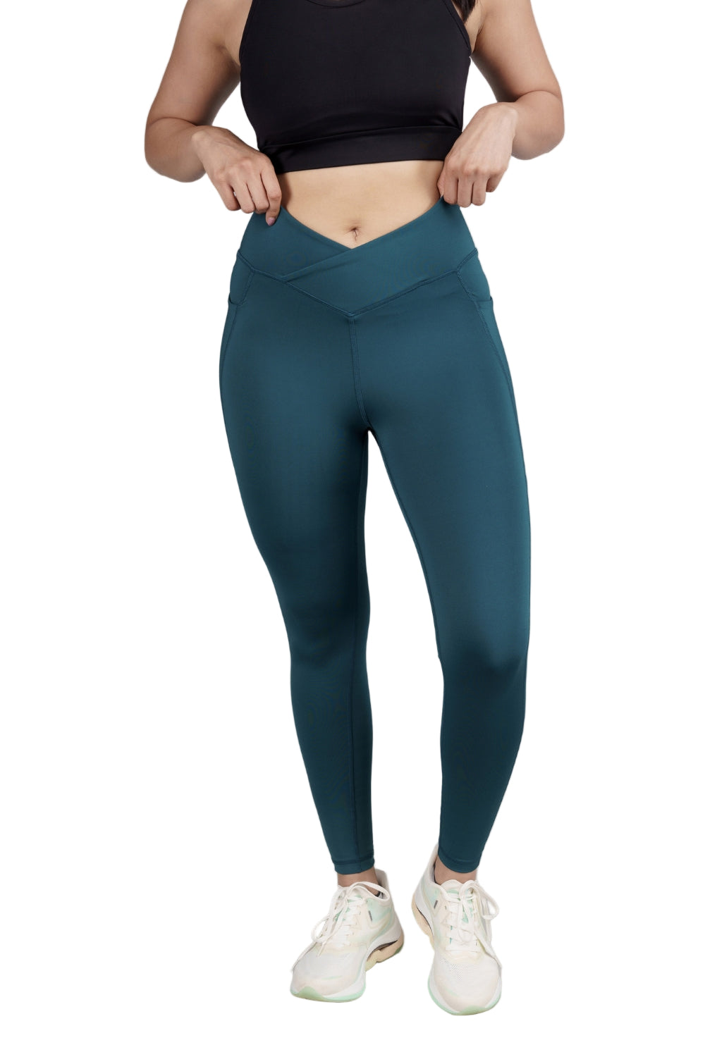 Carbon Crossband Legging (Deep Teal)