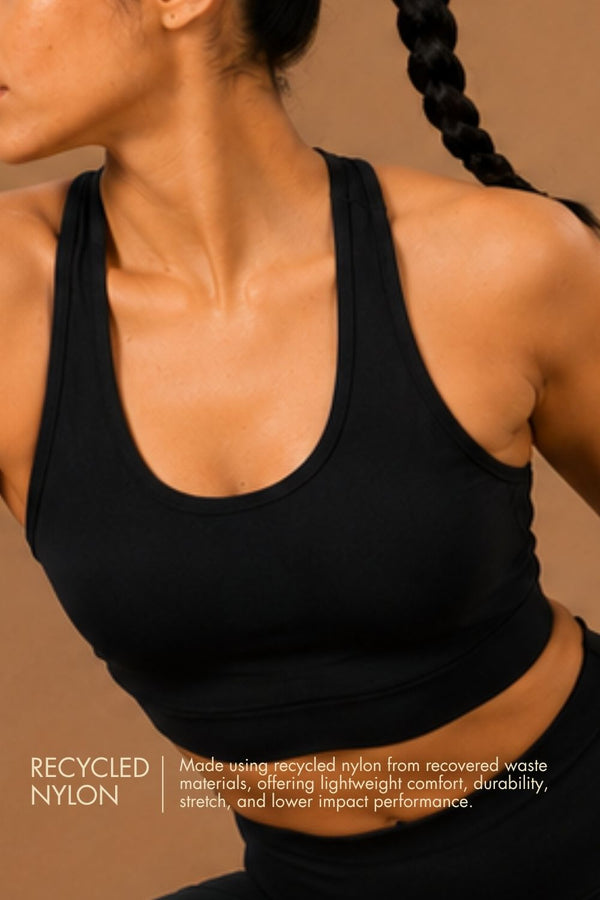 Racerback Active Bra (Carbon Black)