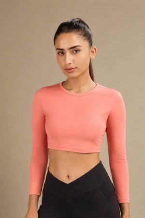 Cropped Active Tee (Peach)
