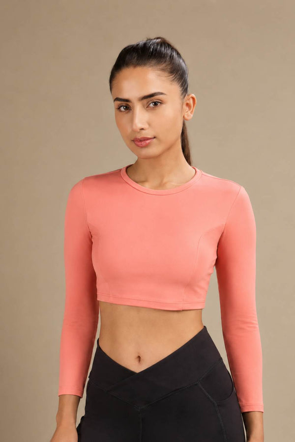 Cropped Active Tee (Peach)