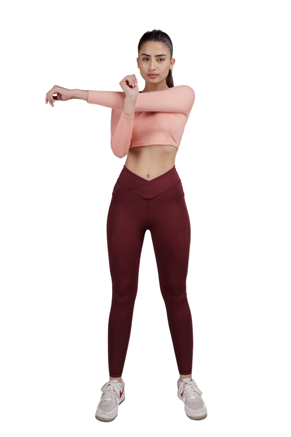 Carbon Crossband Legging (Sangria)