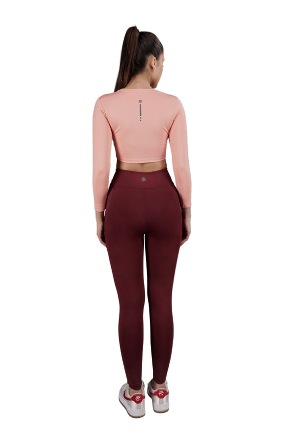 Carbon Crossband Legging (Sangria)