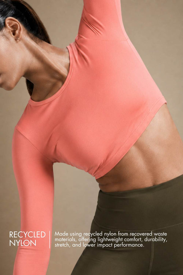 Cropped Active Tee (Peach)