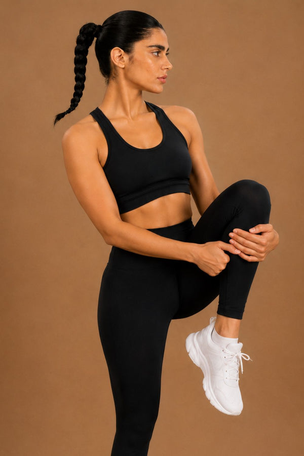 Racerback Active Bra (Carbon Black)