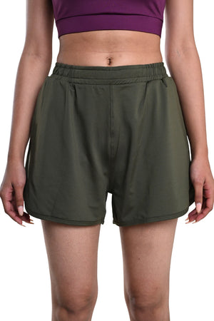 Bio Active Shorts – EcoCiclo™ Biodegradable Polyester (Sage Green)
