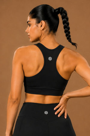 Racerback Active Bra (Carbon Black)