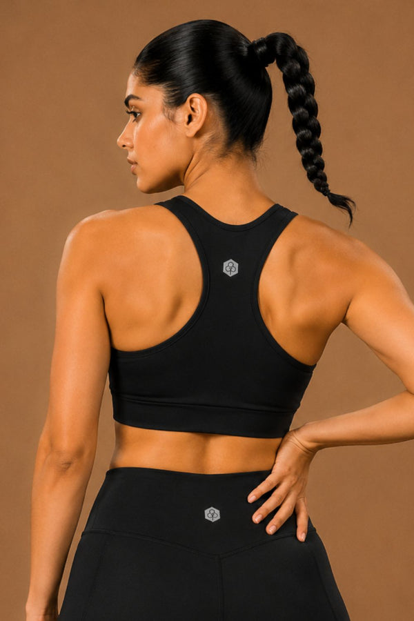 Racerback Active Bra (Carbon Black)
