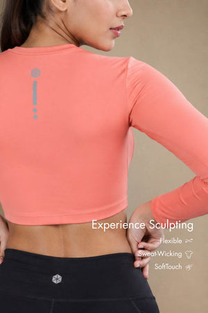Cropped Active Tee (Peach)
