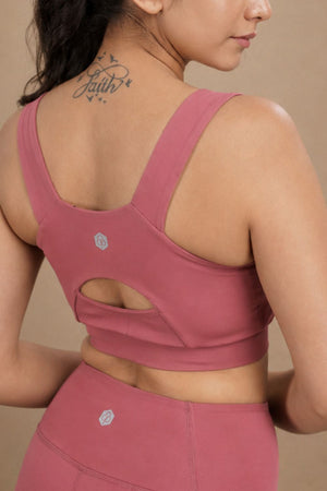 U-Neck Active Bra (Mauvewood)