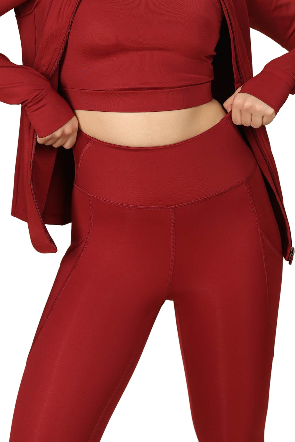 Carbon Sculpt Legging (2 Pockets) (Red Rush)