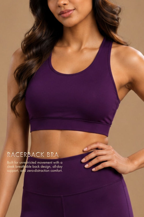 Racerback Active Bra (Deep Purple)