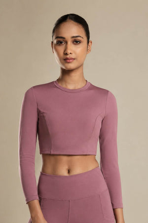 Cropped Active Tee (Mellow Mauve)