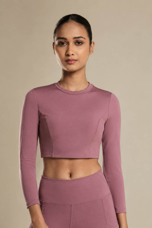 Cropped Active Tee (Mellow Mauve)