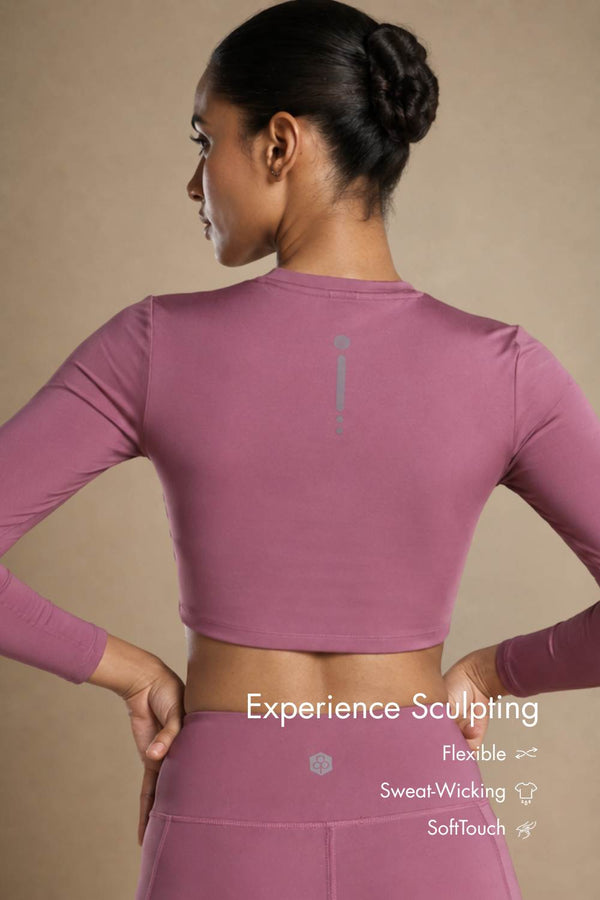 Cropped Active Tee (Mellow Mauve)