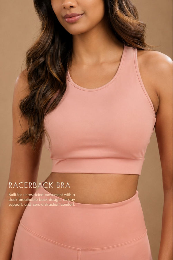 Racerback Active Bra (Peach)