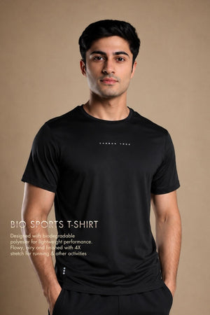 Men’s Bio Sports T-Shirt – EcoCiclo™ Biodegradable Polyester (Carbon Black)