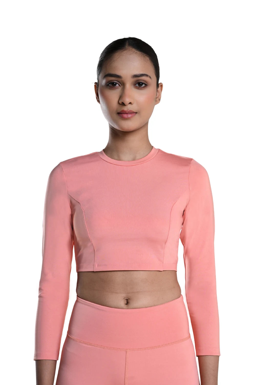 Cropped Active Tee (Peach)