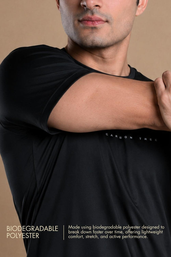 Men’s Bio Sports T-Shirt – EcoCiclo™ Biodegradable Polyester (Carbon Black)