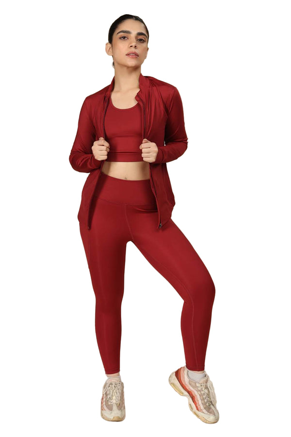 Carbon Sculpt Legging (2 Pockets) (Red Rush)