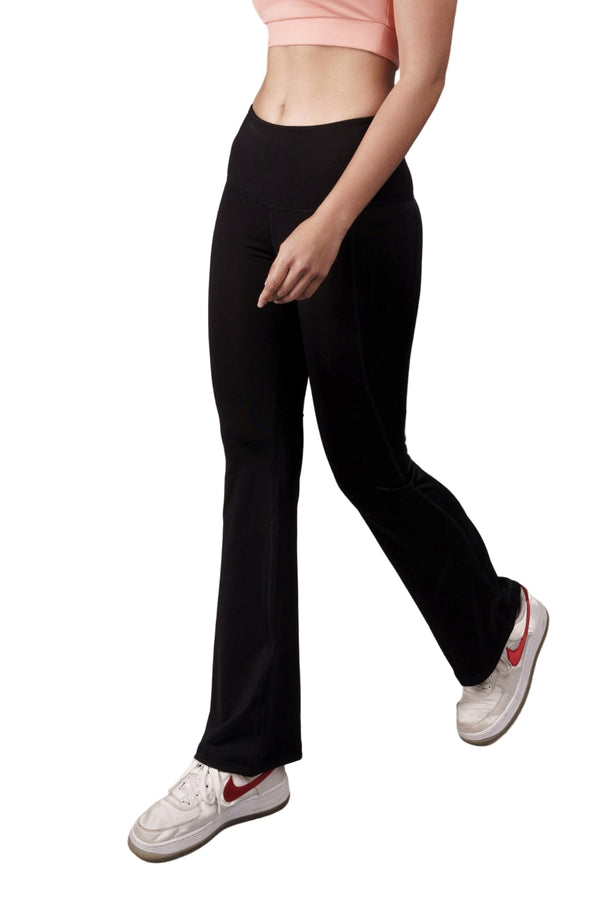 Flared Yoga Leggings (Bio-Poly Edition) (Carbon Black)