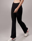 Flared Yoga Leggings (Bio-Poly Edition) (Carbon Black)