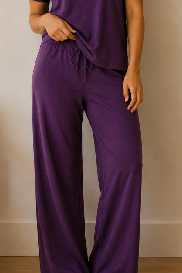 Bamboo V-Neck Lounge Set (Plum)