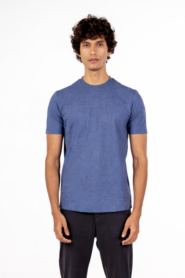 Carbon Heavyweight Melange T-Shirt – Sorona™ (Light Blue Melange)