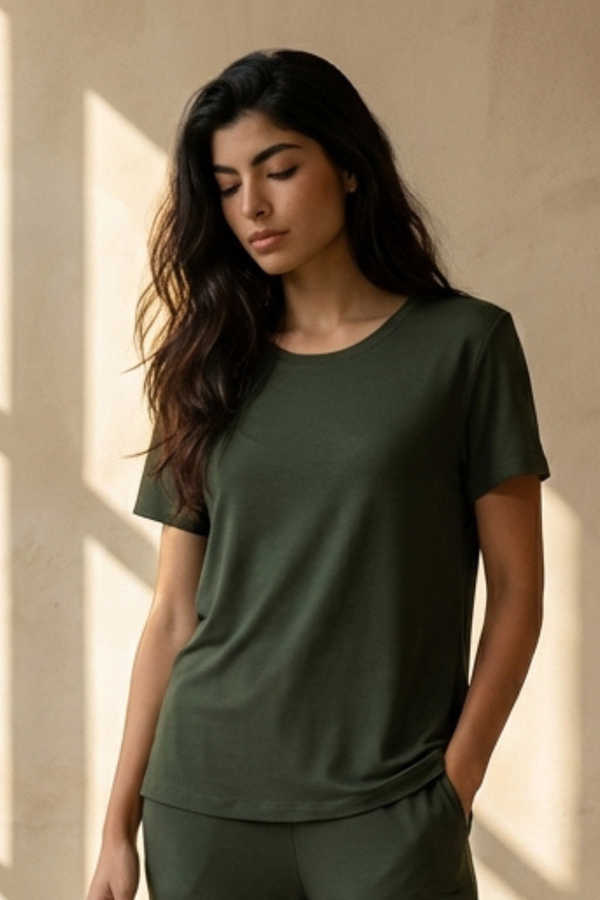 Women’s Ultra Soft Bamboo Tee (Pine Green)